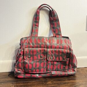 Y2K Brooklyn Industries Red & Grey Metallic, Large-sized Bag, Many Pockets